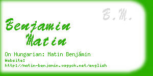 benjamin matin business card